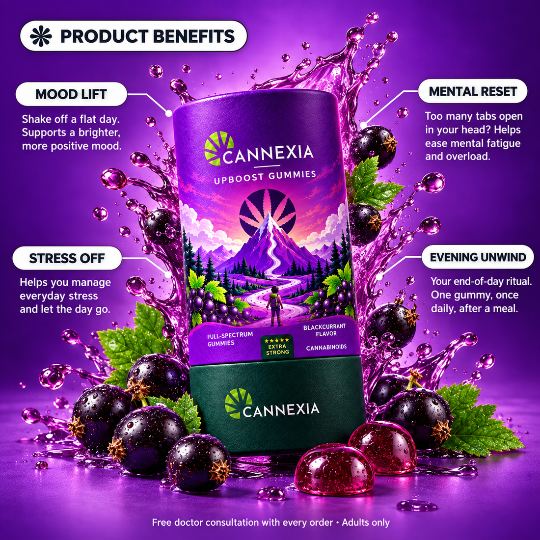 Upboost Gummies — Blackcurrant